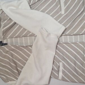 Style&Co. Womens Cardigan 2X Tan Beige Long Sleeve Stripe Sweater Office Pocket